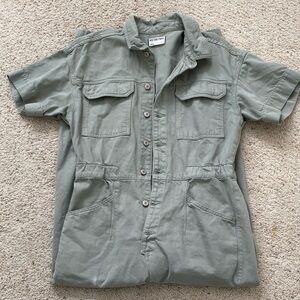Free People Marci Jumpsuit. L. Washed Army Green.